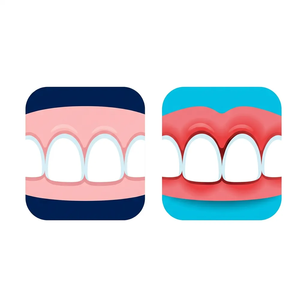healthy and inflamed gum lines around turkey teeth crowns