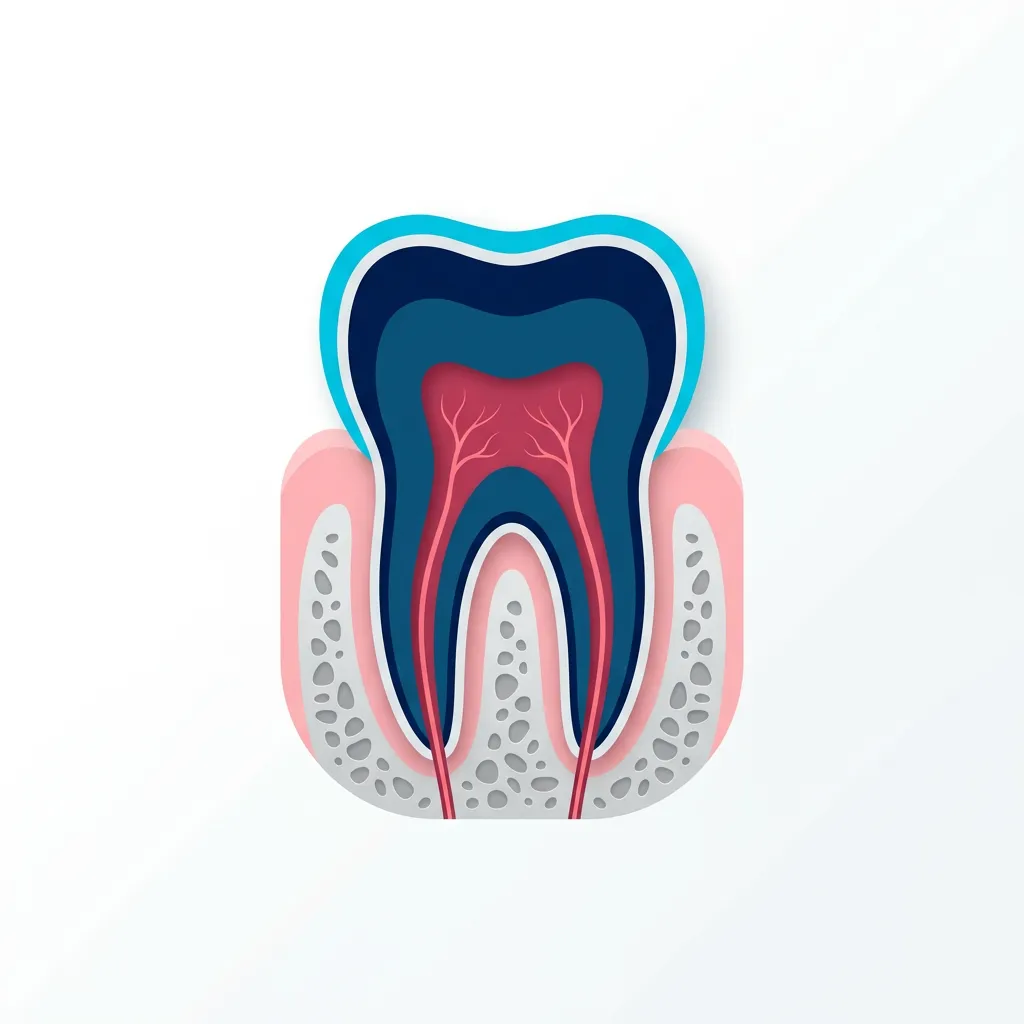 diagram of what happens to a tooth under a veneer showing enamel, cement and ceramic layers